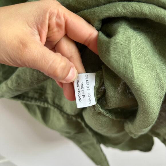 Seaside tones Linen shirt dress Green one size New - Picture 5 of 6